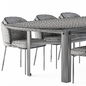 Minotti Dinning - Lou Table and Chair Black and White - Стол + стул - 3D модель - фото 2