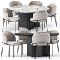FIL NOIR chair and LOU Table by Minotti - Стол + стул - 3D модель