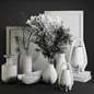 Pampas in White Ceramic vase - Декоративный набор - 3D модель - фото 4