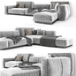 Gray sofa - Диваны - 3D модель - фото 2