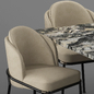 modern baron sea foam dining chair and linha table - Стол + стул - 3D модель - фото 4