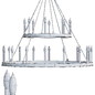 Minimalist Iron Ring Chandelier 24 Lamps - Подвесной - 3D модель - фото 2