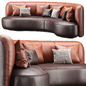Annabel leather round sofa LS08 / Кожаный полукруглый диван - Диваны - 3D модель - фото 3