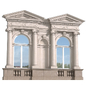 Классический фасад с фронтоном и колоннами.Classic facade with pediment - Элемент фасада - 3D модель