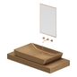 CVE237RC Ceramic Rectangular Vessel Bathroom Sink - Мебель - 3D модель - фото 3