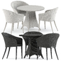 Wing armchair and Amari Fully Woven table by Janus et Cie - Стол + стул - 3D модель