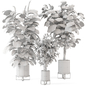 Indoor Plants in Ferm Living Bau Pot Large - Set 422 - Комнатные - 3D модель - фото 6