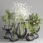 collection Plants Bouquet Indoor glass vase 04 - Букеты - 3D модель