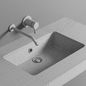 Lavabo da incasso sottopiano rettangolare 56 Olympia - Умывальники - 3D модель - фото 2