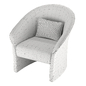 Verso Curved Rust Velvet Accent Chair Crate & Barrel - Кресла - 3D модель - фото 3