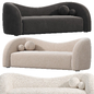 Boucle Upholstered Curved 2 Seater Sofa for Living Room - Диваны - 3D модель - фото 2