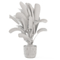 Indoor Banana Plant  in Concrete Pot - Set 1117 - Комнатные - 3D модель - фото 6