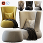 Кресло fat-sofa armchair by B&b Italia - Кресла - 3D модель