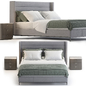 RH ITALIA FABRIC HORIZONTAL CHANNEL SHELTER PLATFORM BED - Кровати - 3D модель - фото 2