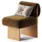 Japanese style leisure accent sofa teddy chair - Кресла - 3D модель - фото 3