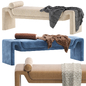 Perimeter Anthracite Velvet Bench By CB2/бархатная скамья - Другая мягкая мебель - 3D модель - фото 4