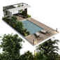 Landscape furniture with Pool and roof garden 23 vray - Разное - 3D модель - фото 2