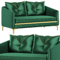 Green Velvet Upholstered 3 Seater Sofa By Homary - Диваны - 3D модель