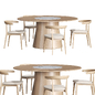 Reverse Wood Table with Carola chair by Andreu World - Стол + стул - 3D модель - фото 2
