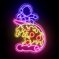 Astronaut Skateboarding Pizza Neon Sign - Неон - 3D модель - фото 2