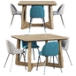 Edu Furniture Dining Set V8 / Набор обеденной мебели - Стол + стул - 3D модель