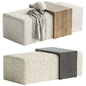 Noelle Cream Boucle Coffee Ottoman - Другая мягкая мебель - 3D модель