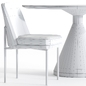 Jack Metal Frame Dining Chair & Silhouette Pedestal Marble Round Dining Table - Стол + стул - 3D модель - фото 5