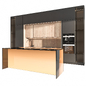 Hidden kitchen with island - Кухни - 3D модель