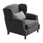 Custom made gray velvet club chair - Кресла - 3D модель