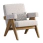 Sinag Upholstered Armchair-Golden Teak-Sarajevo - Кресла - 3D модель