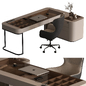 Glass Writing Desk - Office Furniture 794 - Офисная мебель - 3D модель - фото 2