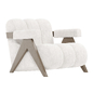 French Cream Accent Armchair Wooden - Кресла - 3D модель - фото 4