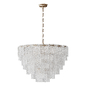 Round pendant chandelier made of ribbed glass light - Подвесной - 3D модель