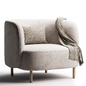 Gina Faux Sheepskin Lounge Chair - Кресла - 3D модель - фото 3