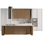 neoclassical golden kitchen with marble & white wood 05 - Кухни - 3D модель