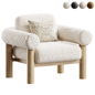 Maxton Chair in Pax Boucle Off White - Кресла - 3D модель