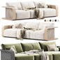 Rh Santiago Aluminum Return Outdoor Sofa - Диваны - 3D модель - фото 5