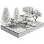 Snowy Landscape Furniture Backyard with Pool - Разное - 3D модель