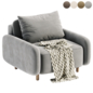 Armchair bed Masse-M Mini Velvet Beige - Кресла - 3D модель - фото 3