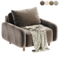 Armchair bed Masse-M Mini Velvet Beige - Кресла - 3D модель - фото 4