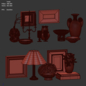 Decoration set 24 винтажный набор c Ferguson Table Lamp - Декоративный набор - 3D модель - фото 6