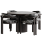 Palermo Fabric Dining Chair Cosmos Travertine Dining Table - Стол + стул - 3D модель - фото 2