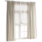 Tie Top Curtains w Frilled Roman Shade - Шторы - 3D модель - фото 2