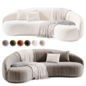 Modern Boucle Curved Sofa - Диваны - 3D модель - фото 6