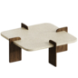 Japandi coffee table travertine with walnut - Столы - 3D модель - фото 2