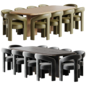 Стул Валензе шенилл молочный and Alexandra Decorte Dining Table - Стол + стул - 3D модель - фото 4