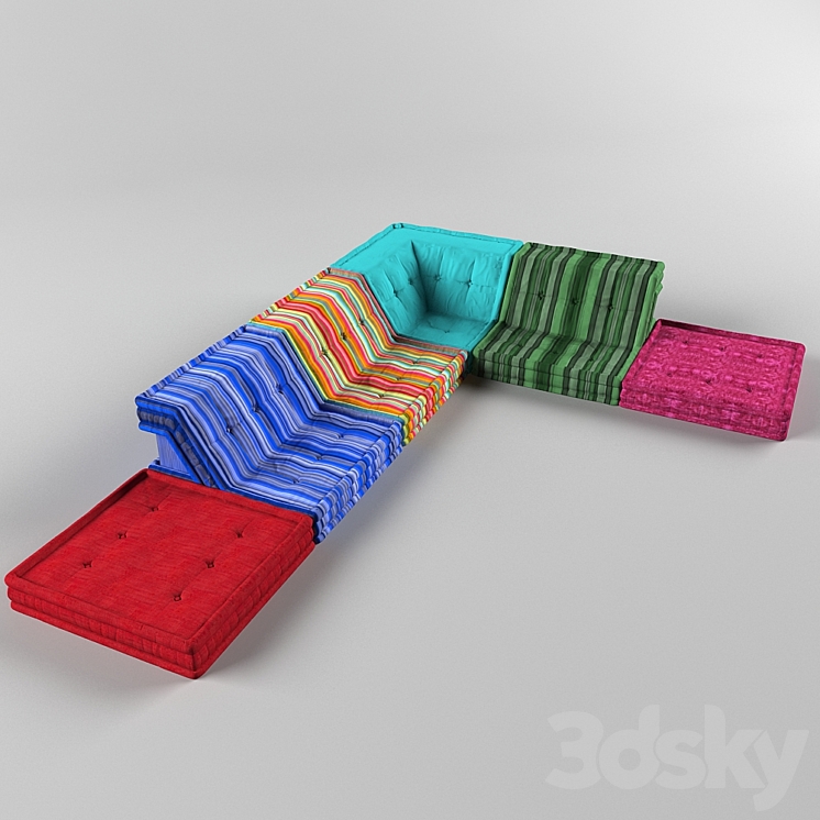 sofa ROCHE BOBOIS Mah Jong Sofa 3D model