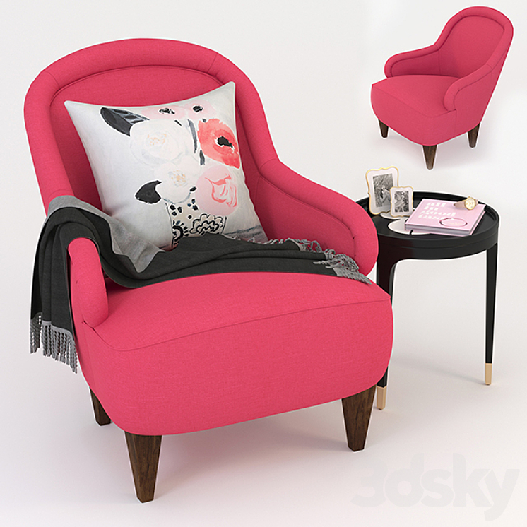 Kate Spade Drake Slipper Chair Arm chair 3D model