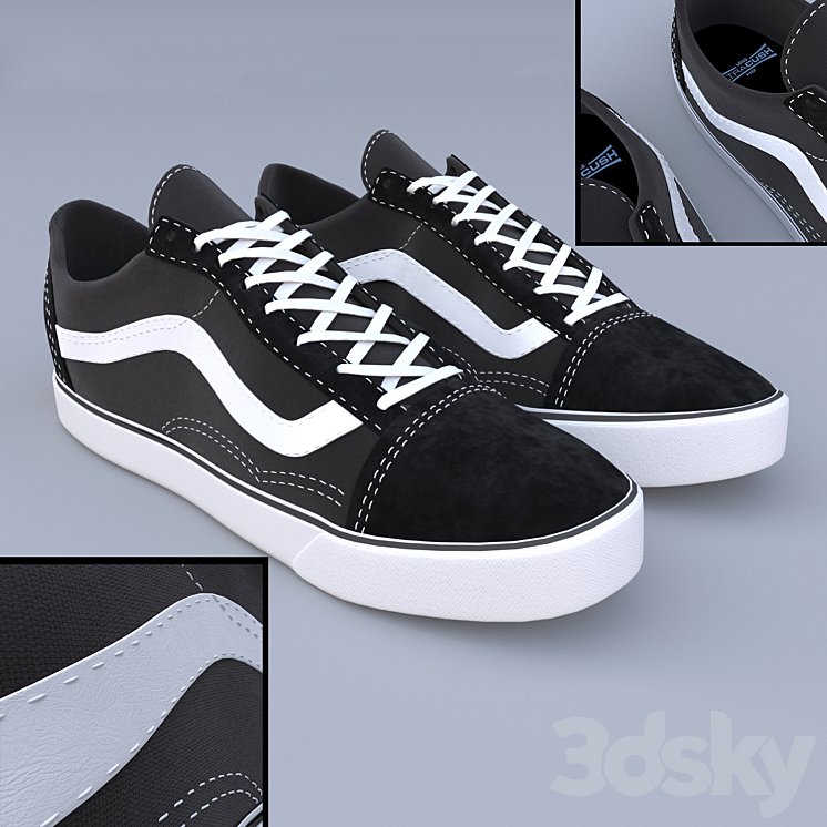 vans old skool black Footwear 3D model