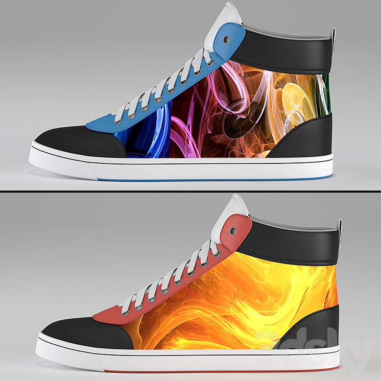 ShiftWear Sneakers with LCD Flexible Display Footwear 3D model